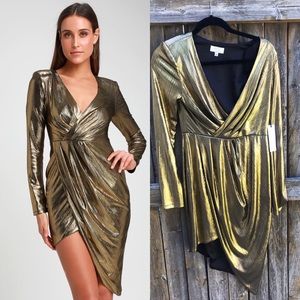 Brand new Ryse gold metallic dress with tags